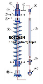 Triple Key Hollow Stem Auger 3 1 / 4inch